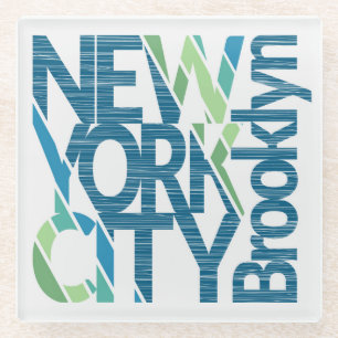 Typografie Brooklyns New York Glasuntersetzer