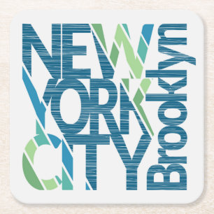 Typografie Brooklyns New York Rechteckiger Pappuntersetzer