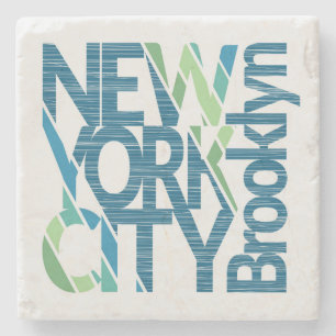 Typografie Brooklyns New York Steinuntersetzer