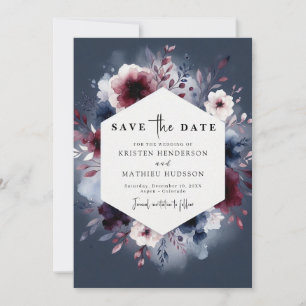 Typografie Burgundy Wedding Save The Date