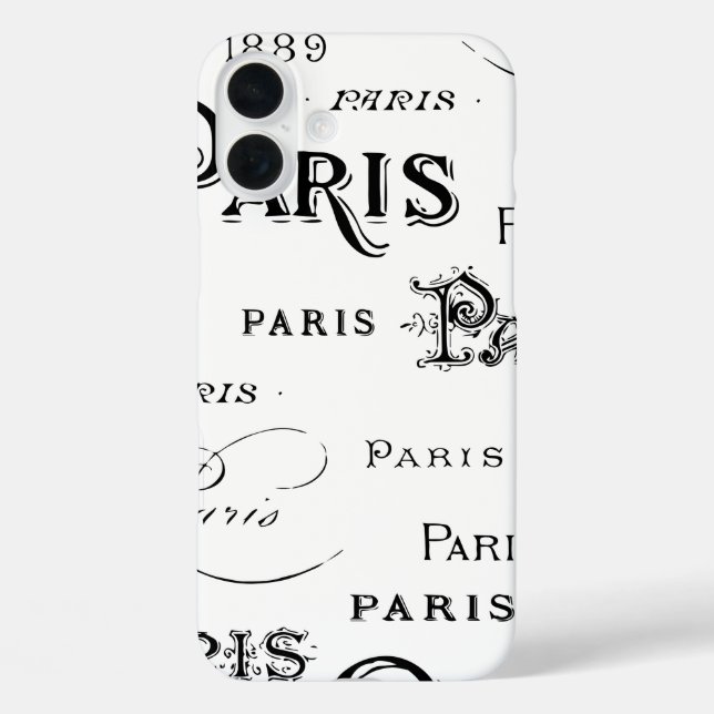 Typografie Calligrafie Paris Frankreich Eiffelturm Case-Mate iPhone Hülle (Rückseite)