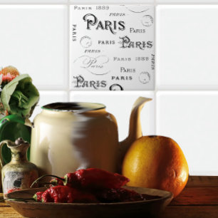 Typografie Calligrafie Paris Frankreich Eiffelturm Fliese