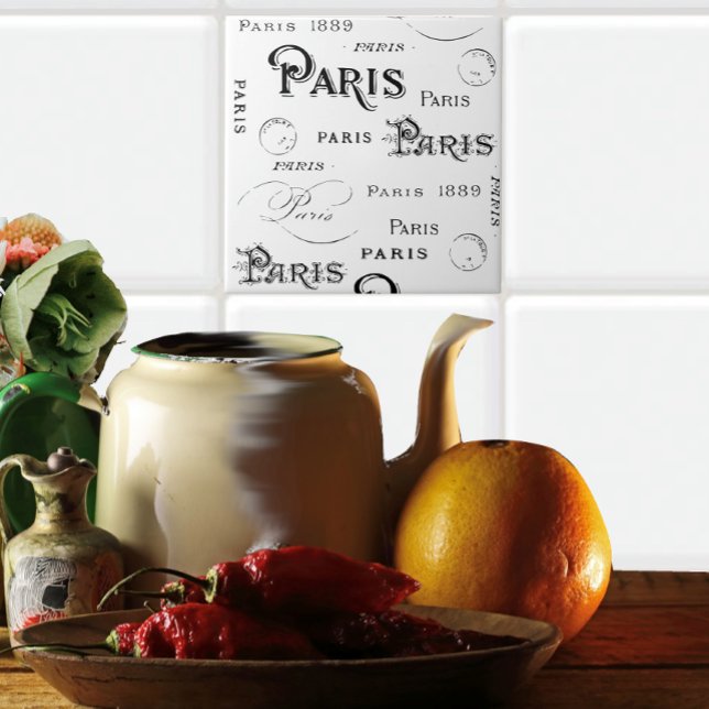 Typografie Calligrafie Paris Frankreich Eiffelturm Fliese (Von Creator hochgeladen)