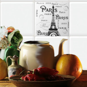 Typografie Calligrafie Paris Frankreich Eiffelturm Fliese