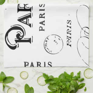 Typografie Calligrafie Paris Frankreich Eiffelturm Geschirrtuch