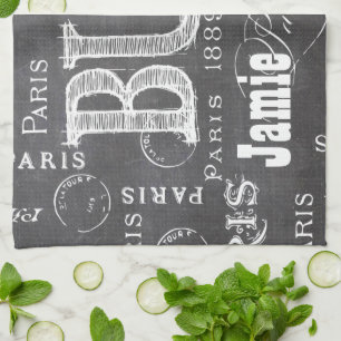 Typografie Calligrafie Paris Frankreich Eiffelturm Handtuch