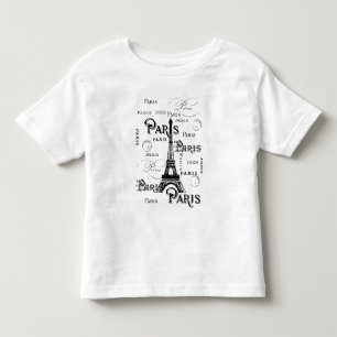 Typografie Calligrafie Paris Frankreich Eiffelturm Kleinkind T-shirt