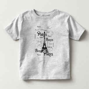 Typografie Calligrafie Paris Frankreich Eiffelturm Kleinkind T-shirt