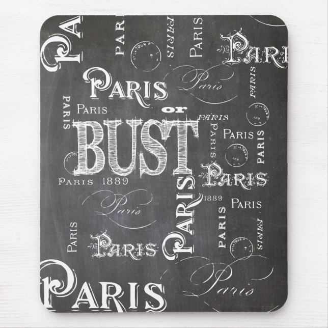 Typografie Calligrafie Paris Frankreich Eiffelturm Mousepad (Vorne)