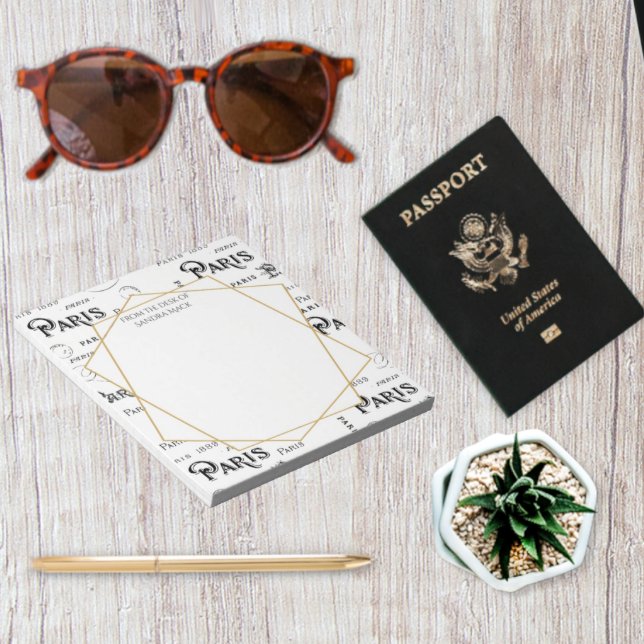 Typografie Calligrafie Paris Frankreich Eiffelturm Notizblock (Von Creator hochgeladen)