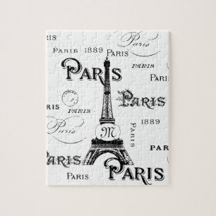 Typografie Calligrafie Paris Frankreich Eiffelturm Puzzle