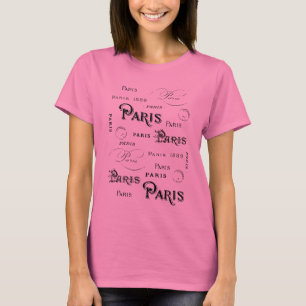 Typografie Calligrafie Paris Frankreich Eiffelturm T-Shirt