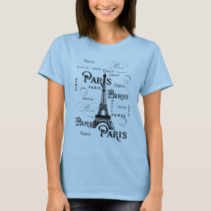 Typografie Calligrafie Paris Frankreich Eiffelturm T-Shirt