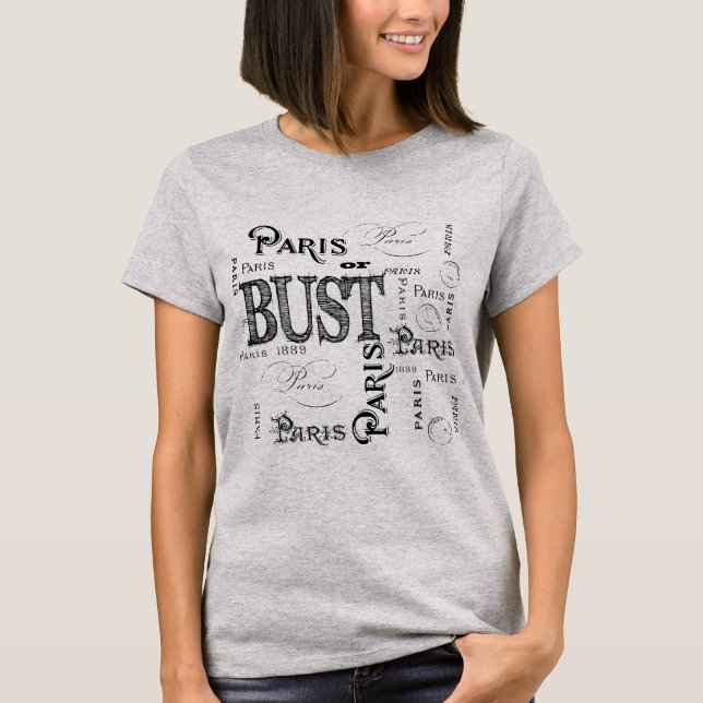 Typografie Calligrafie Paris Frankreich Eiffelturm T-Shirt (Vorderseite)