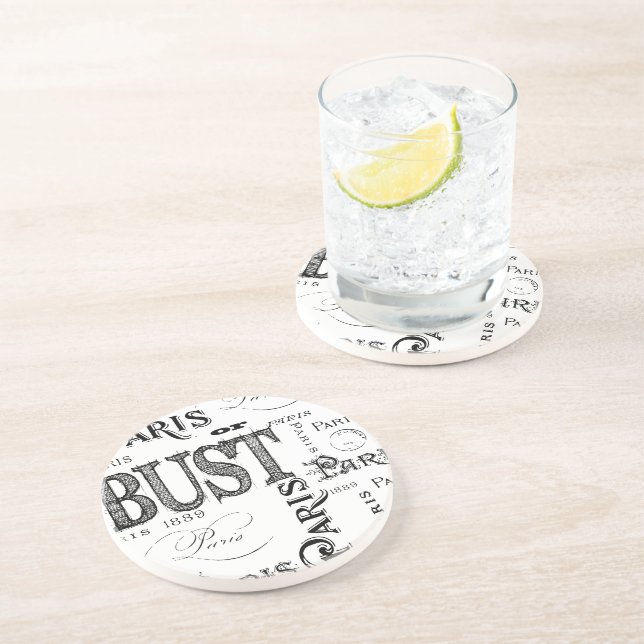 Typografie Calligrafie Paris Frankreich Eiffelturm Untersetzer (Seite)