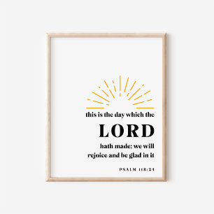 Typografie Christlicher Bibelvers Psalm 118:24 Kun Poster