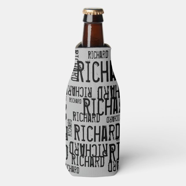 Typografie cool und modern, grau/schwarz flaschenkühler (Flaschenvorderseite)