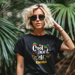 Typografie Coole Tante Elf Lustig Familie Passend T-Shirt
