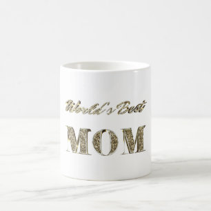 Typografie der besten Mama-Gold-Glitzern Tasse