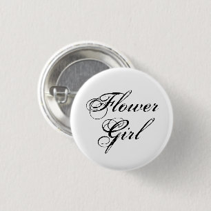 Typografie der Blumenmädchen Schwarz-Weiß Button