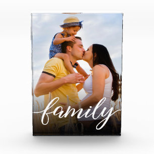 Typografie der Familienschrift Moderne Custom Fotoblock