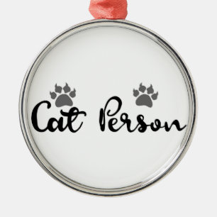 Typografie der Katze Silbernes Ornament