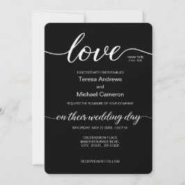 Typografie der Liebe Elegant-Hochzeitsskript Einladung
