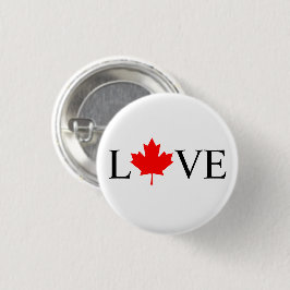 Typografie der Liebe mit Kanadas Ahornblatt Button