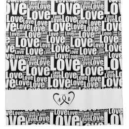 Typografie der modernen Weißen Liebe & Herzklopfen Duschvorhang