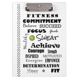 Typografie der motivierend und inspirierenden Fitn Klemmbrett