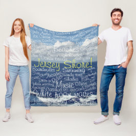 Typografie der New Jersey Ocean Waves Fleecedecke