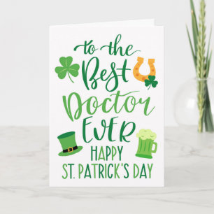 Typografie des besten Arztes je St Patrick's Day Karte