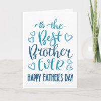 Typografie des besten Bruders je Vatertag in Blau