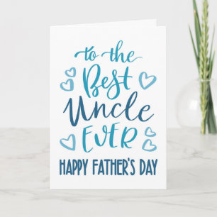 Typografie des besten Onkels je Vatertag in Blau Karte