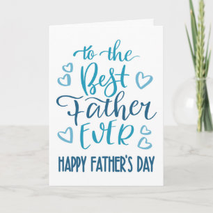 Typografie des besten Vaters je Vatertag in Blau Karte