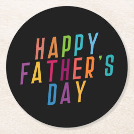 Typografie des einfachen glücklichen Vaters | UNTE Runder Pappuntersetzer