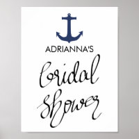 Typografie des Navy Blue Nautic Anchor Brautparty