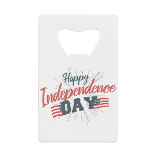 Typografie des Unabhängigkeitstages Geldbeutel Flaschenöffner