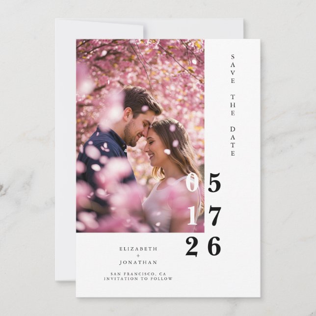 Typografie Editable Rustic Elegant Wedding Save The Date (Vorderseite)