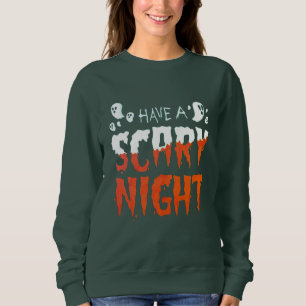 Typografie, eine beängstigende Nacht, ein Hallowee Sweatshirt