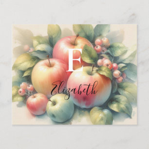 Typografie Fall Äpfel Pastellfarben Aquarell