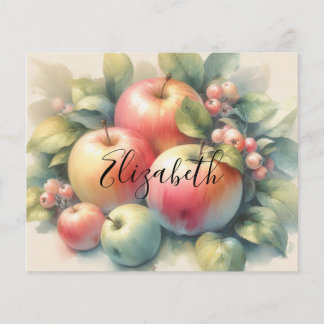 Typografie Fall Äpfel Pastellfarben Aquarell