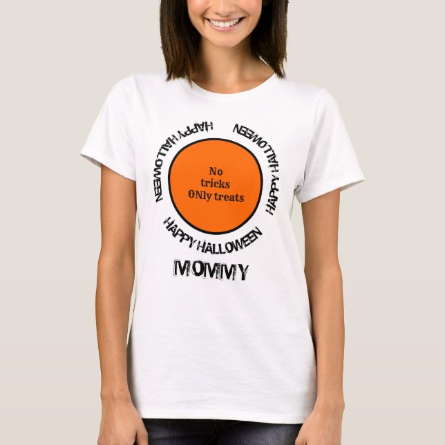 Typografie Familie Matching Mommy Happy Halloween T-Shirt (Vorderseite)