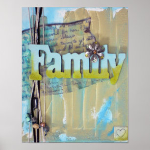 Typografie Familie Mixed Media Kunst Druck Poster