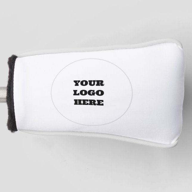 Typografie-Fett-Logo Moderne schwarze Firma Golf Headcover (Vorderseite)