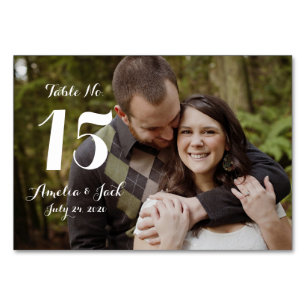 Typografie Foto Hochzeit Tischnummernkarte Tischnummer