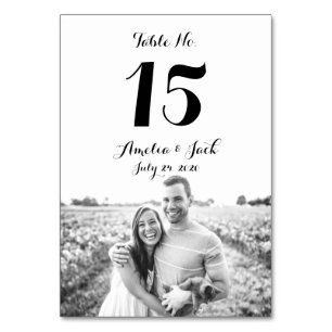 Typografie Foto Hochzeit Tischnummernkarte Tischnummer