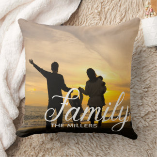 Typografie für das Überlagern von Familientext Kissen