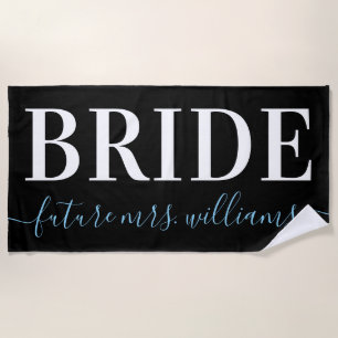 Typografie Future Frau Name Bride Blue Strandtuch