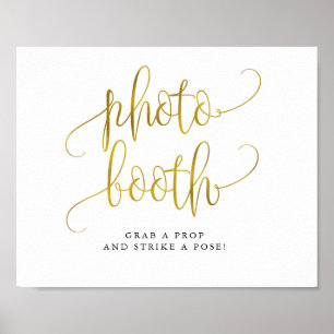 Typografie Gold-Fotobooth-Hochzeitsschild Poster